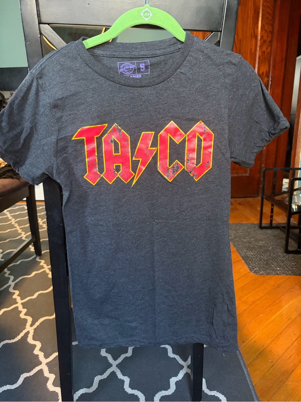 TACO Graphic Tee in Charcoal with Red/Yellow Logo
